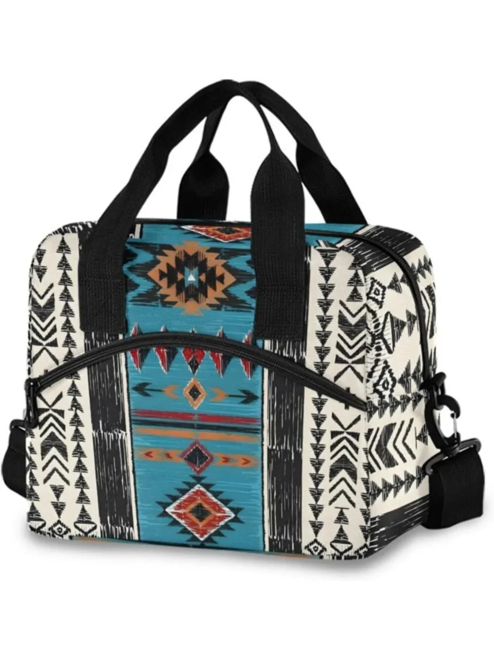Tribal Aztec Insulated Lunch Bag | Reusable Cooler Tote for Work, School, Picnic - Picture 1 of 6